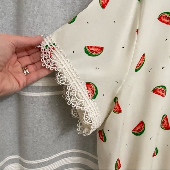 VAN HEUSEN / Watermelon Novelty Print Short Sleeve Blouse Size XXL - Picture 6 of 8